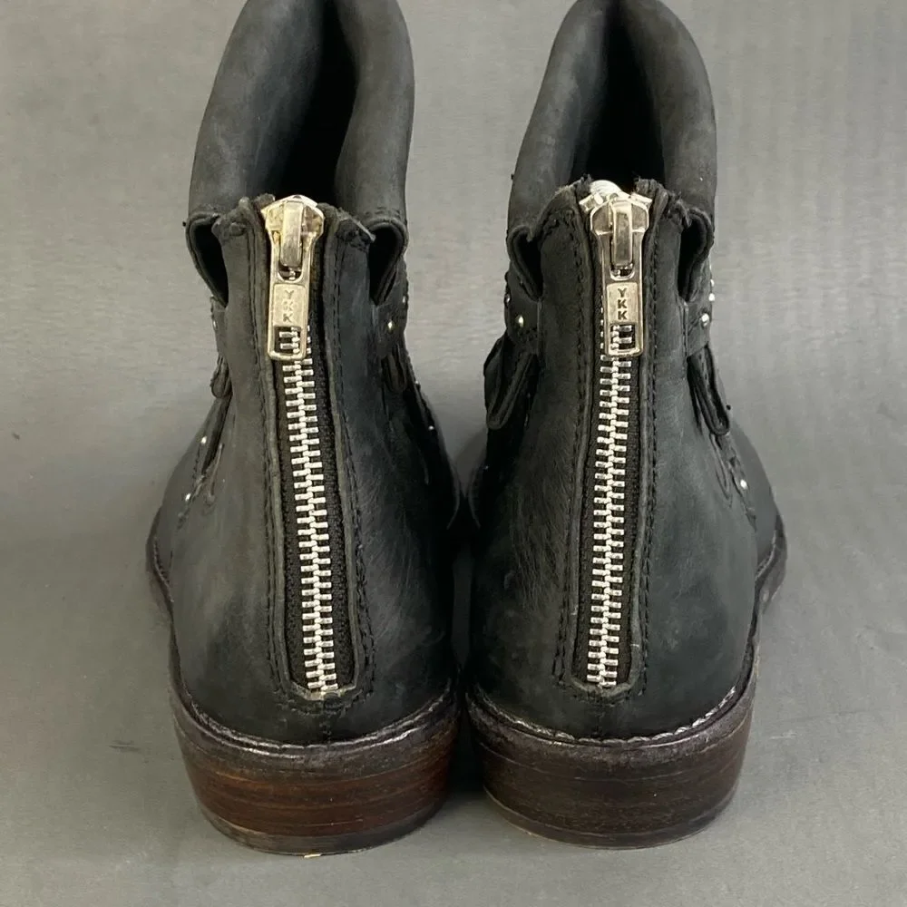 FREE PEOPLE Alamosa Ankle Black leather booties  size 5.5 (36)